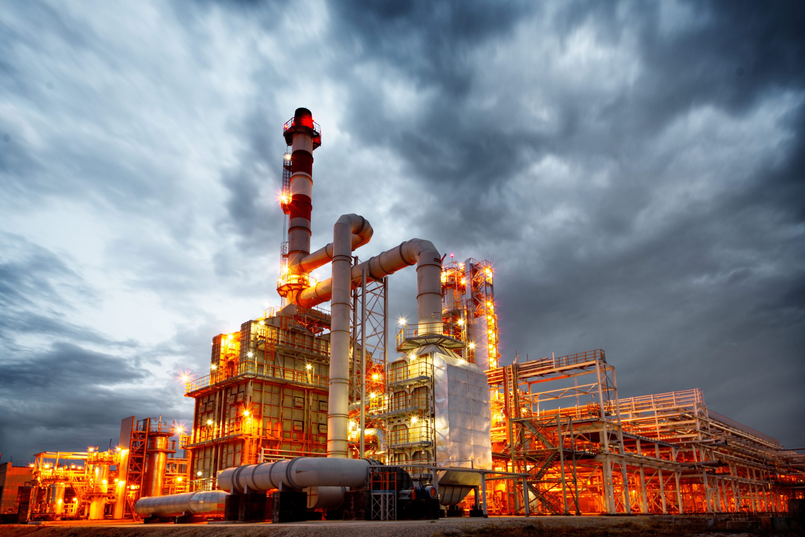 Refinery During Summer Turnarounds Refinery infrastructure prepared for summer refinery turnarounds