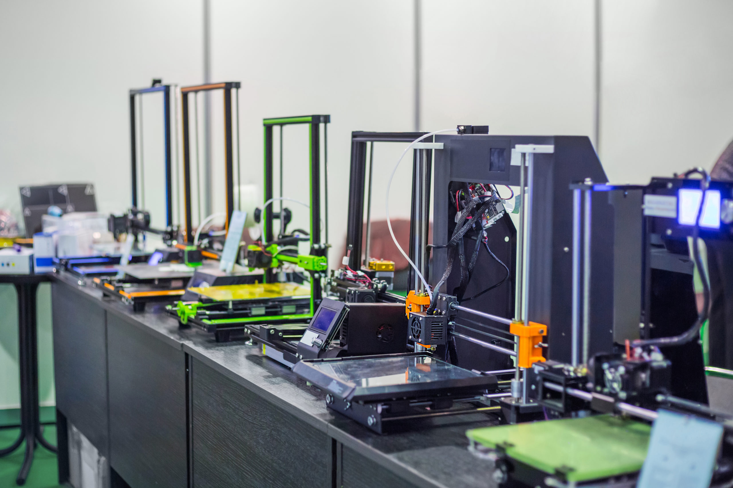 Multiple 3D printers used for post processing 3D printed parts production